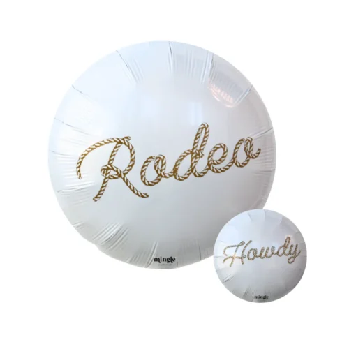 Balloon Foil Howdy Script Brown