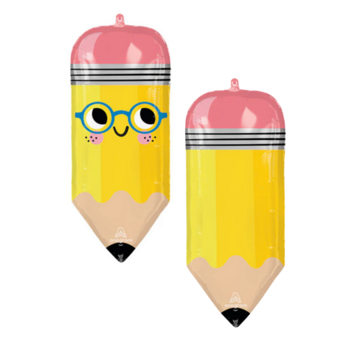 Balloon Foil Back To School Pencil Smiley Face