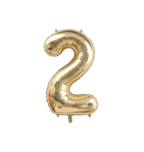 Number Balloon Champagne Gold 2