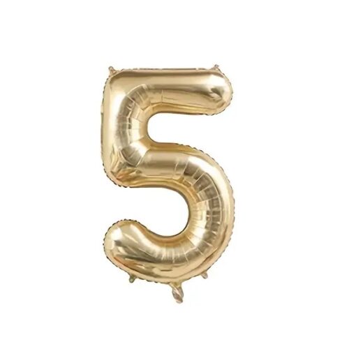 Number Balloon Champagne Gold 5